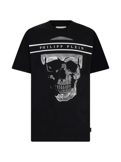 round-neck skull-logo T-shirt