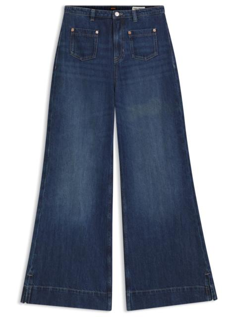 FLARED-FIT JEANS IN BLUE DENIM