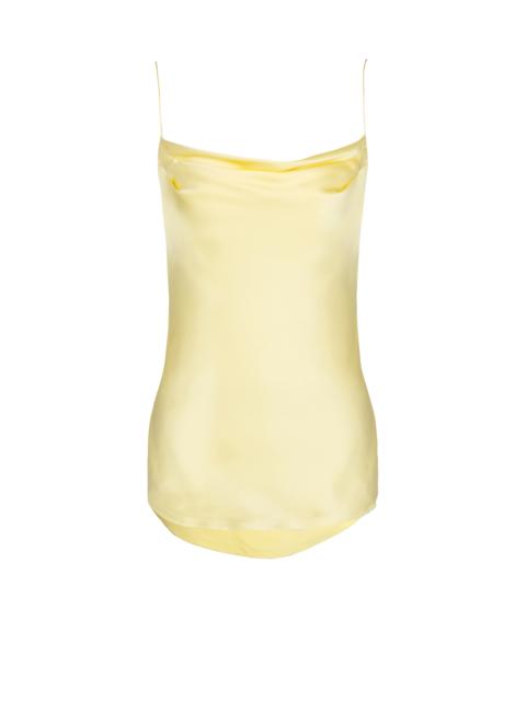 Silk satin top with thin straps