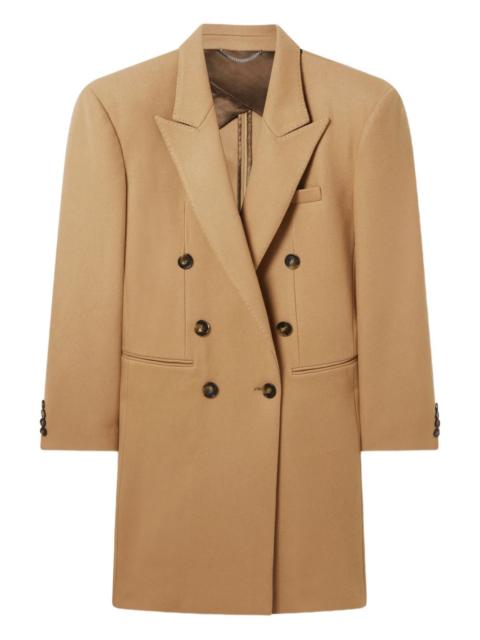 padded-shoulder double-breasted coat