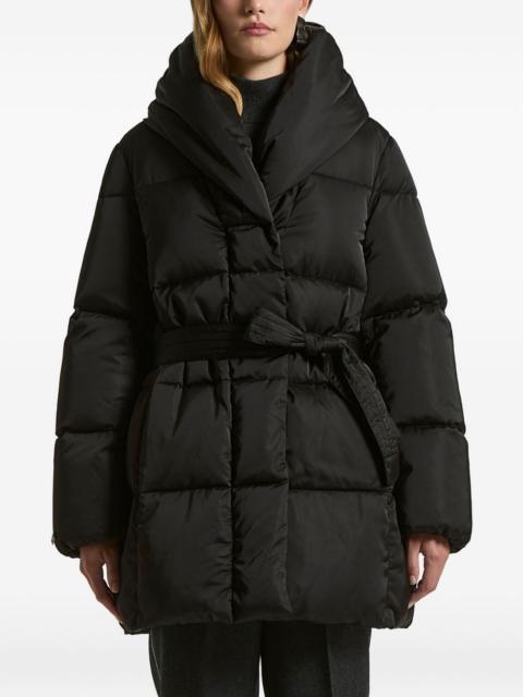 belted padded coat