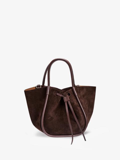 Small Ruched Tote in Soft Suede