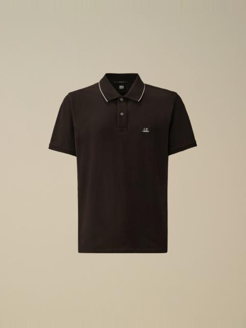 Stretch Piquet Short Sleeve Striped Collar Polo