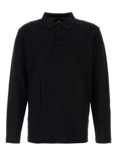 long-sleeve piquet polo shirt
