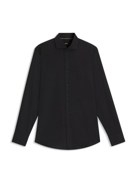SLIM-FIT SHIRT IN ITALIAN-MADE STRUCTURED COTTON