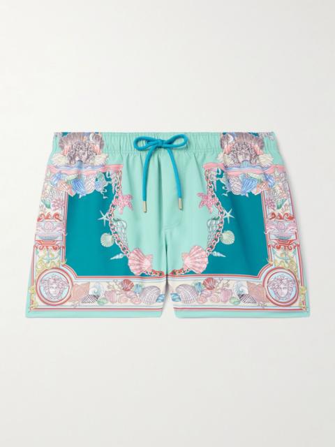 Straight-Leg Mid-Length Printed Swim Shorts Green
