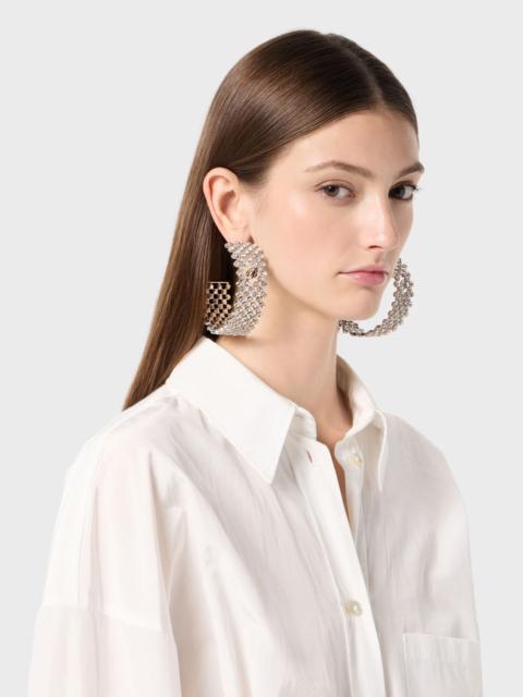 METAL EARRINGS FOR PIERCED EARS WITH STONES AND MONOGRAM