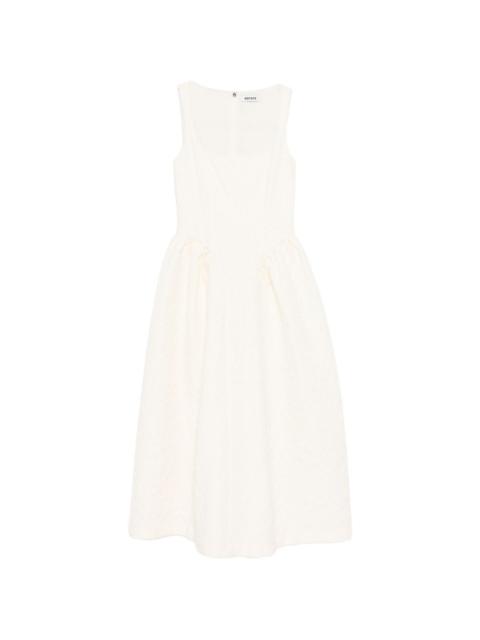 square-neck midi dress