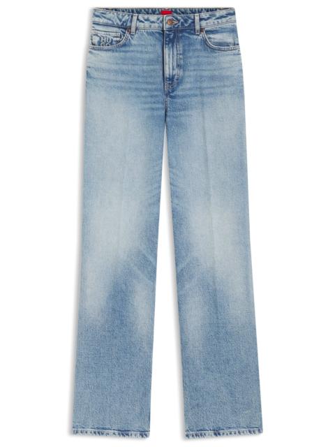 WIDE-LEG JEANS IN BLUE STRETCH DENIM