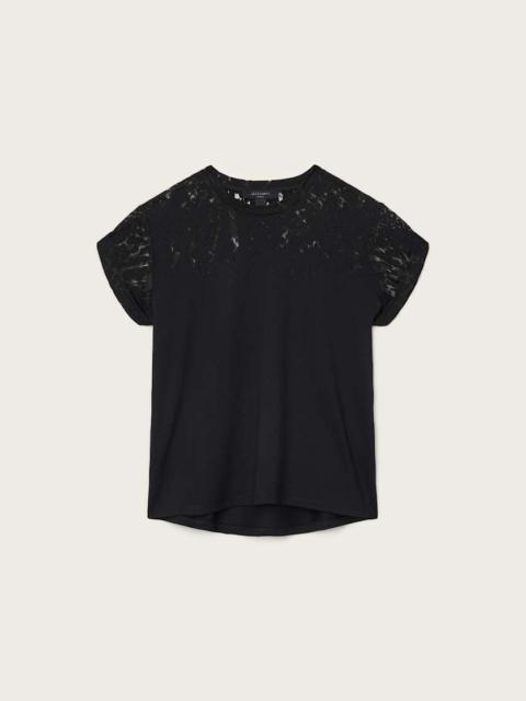ANNA SNAKE PRINT DEVORE T-SHIRT