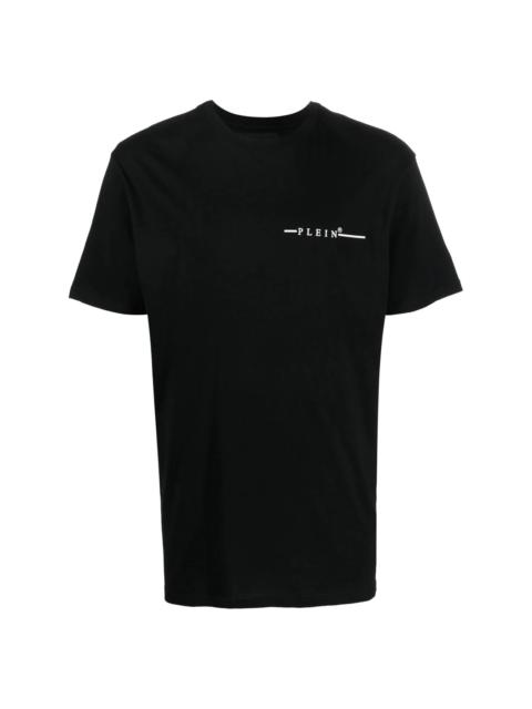 flocked logo-print T-shirt