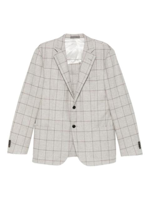 checked single-breasted jacket