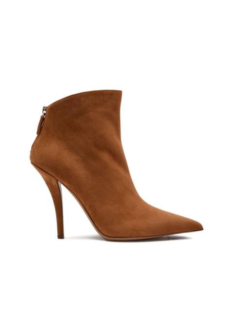 105mm suede pointed-toe ankle boots