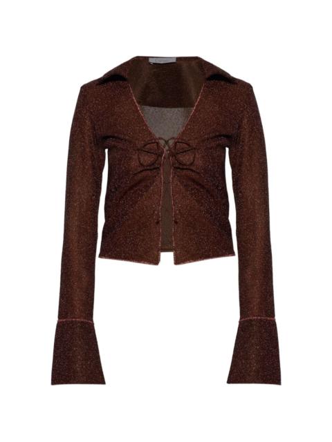 tie-detail collared top