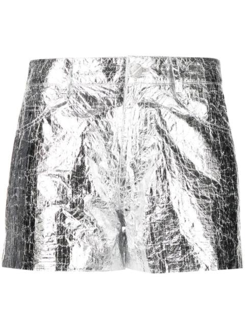 metallic mini skirt