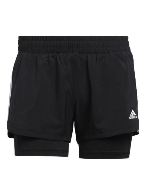 (WMNS) adidas Pacer 3s 2 In 1 Training Sports Shorts Black GL7686