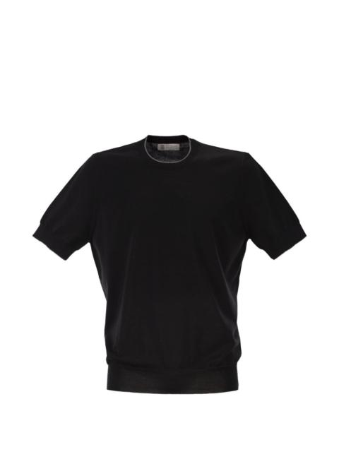 crew-neck ribbed short-sleeve T-shirt