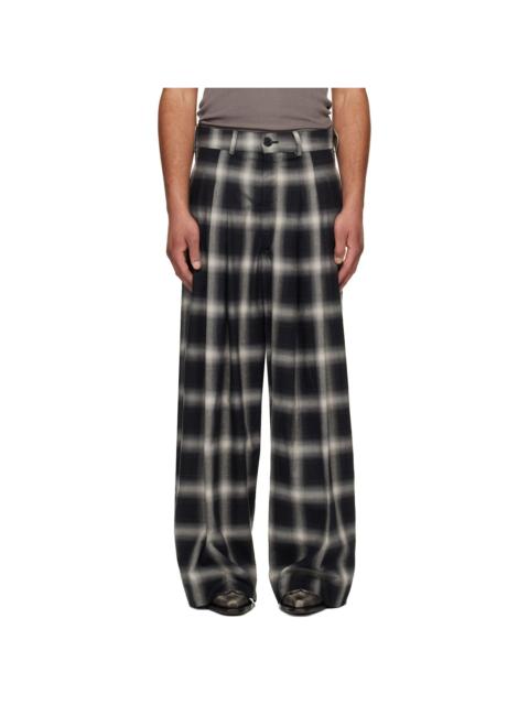 Gray Triple Pleat Trousers