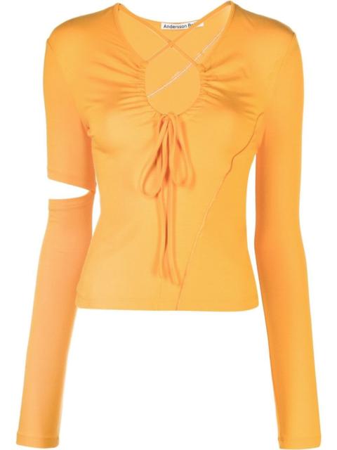 cut-out long-sleeve top