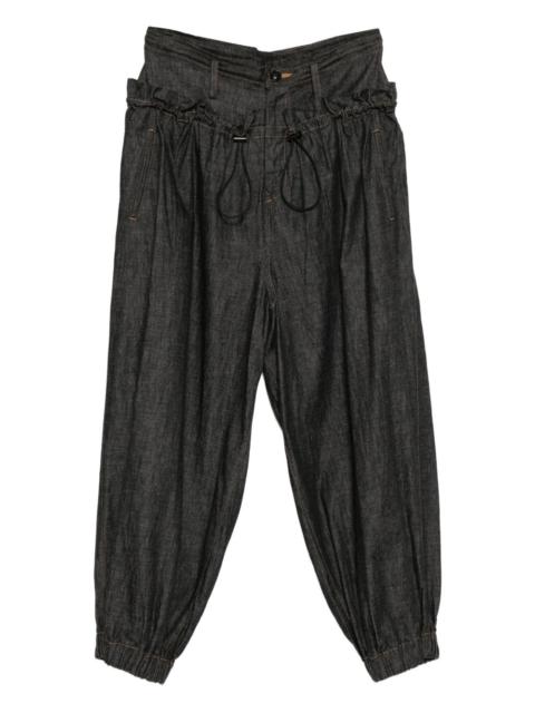 waist-gathered jeans