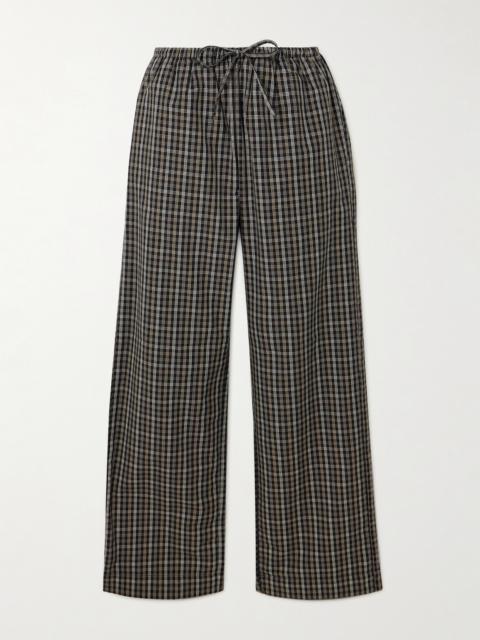 Checked Cotton-poplin Wide-leg Pants