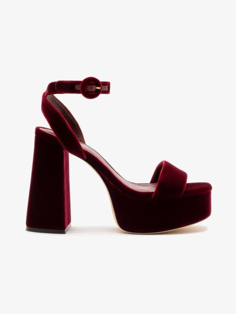 Dolly Sandal In Wine Velvet