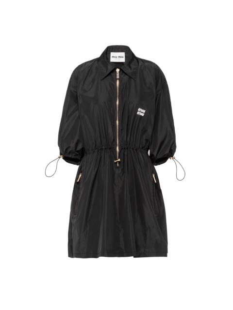 Technical silk mini-dress