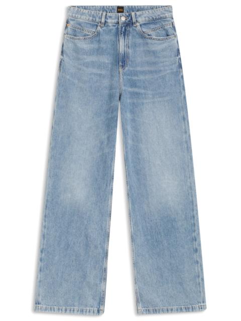 LIGHT-BLUE WIDE-LEG JEANS IN RIGID DENIM