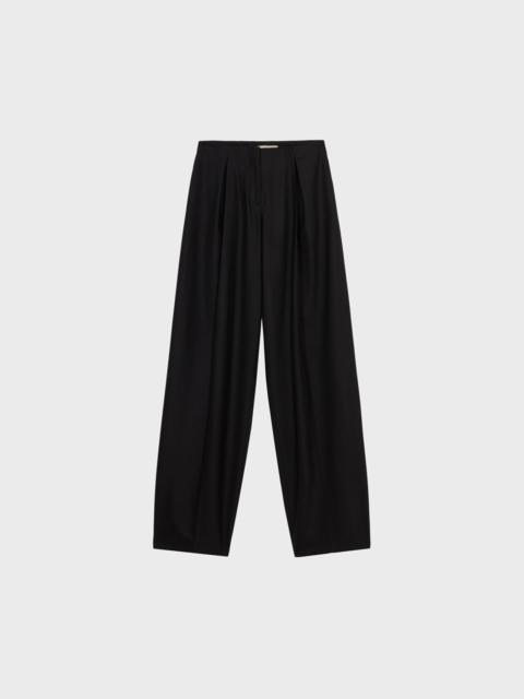 WIDE LEG WOOL TWILL PANTS