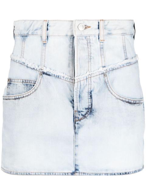 Narjis frayed denim miniskirt