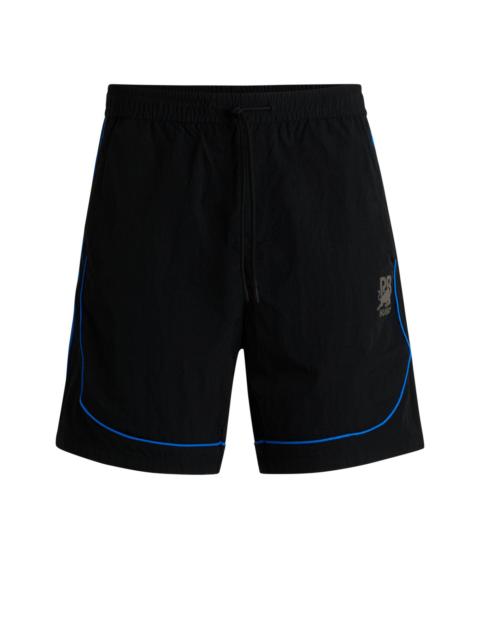 HUGO X RB DRAWSTRING SHORTS WITH PIPING DETAILS