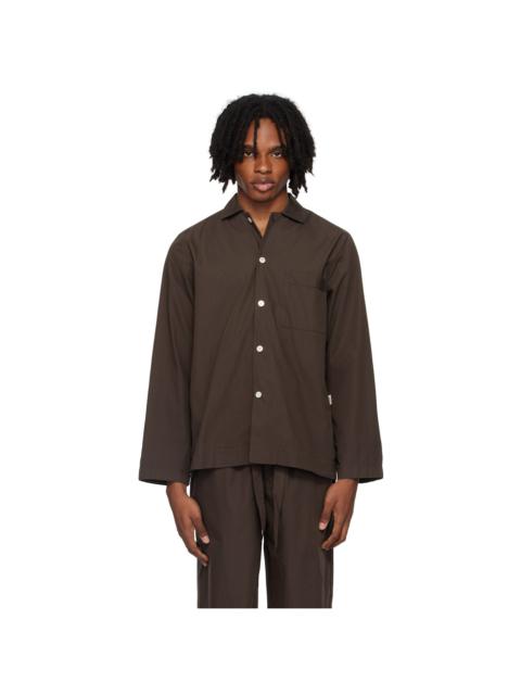 Brown Long Sleeve Pyjama Shirt