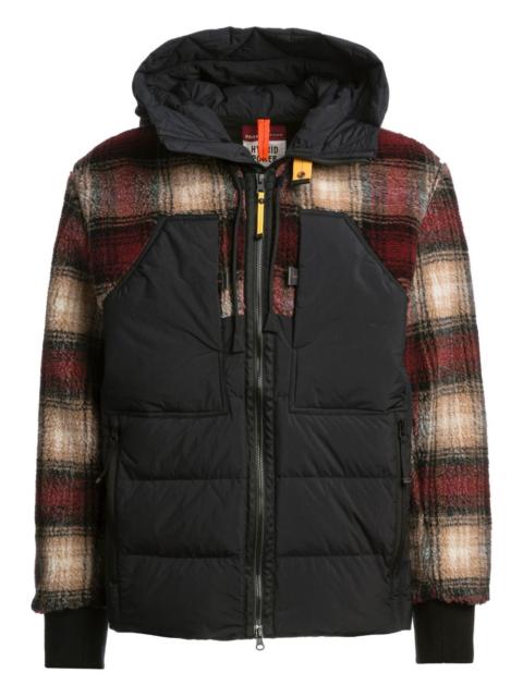 plaid-panel quilted jacket