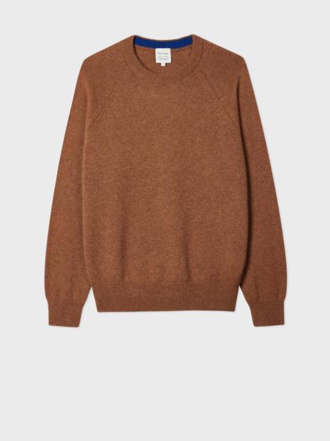 Tan Brown Cashmere Crew Neck Sweater