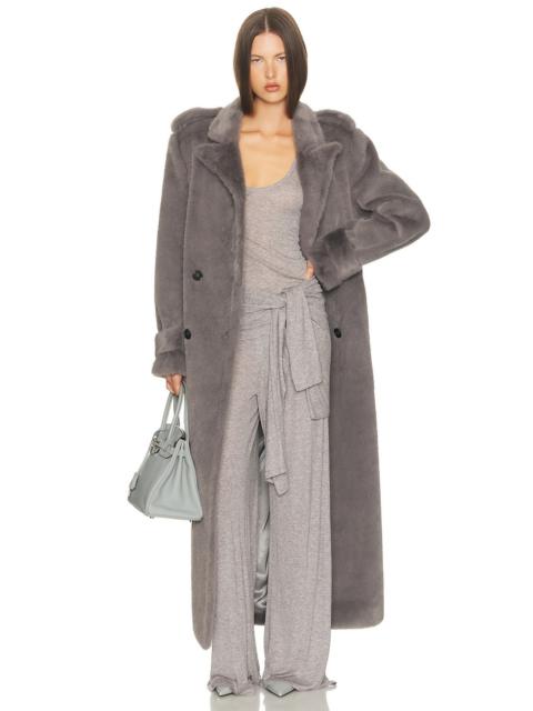 Faux Fur Long Trench