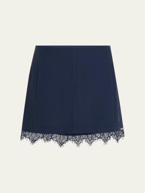 Tobie Lace-Trim Mini Skirt