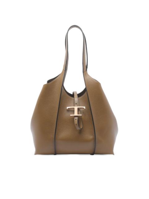 medium T-timeless calfskin leather tote bag