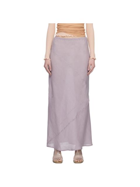 Purple Fine Linen Larva Maxi Skirt