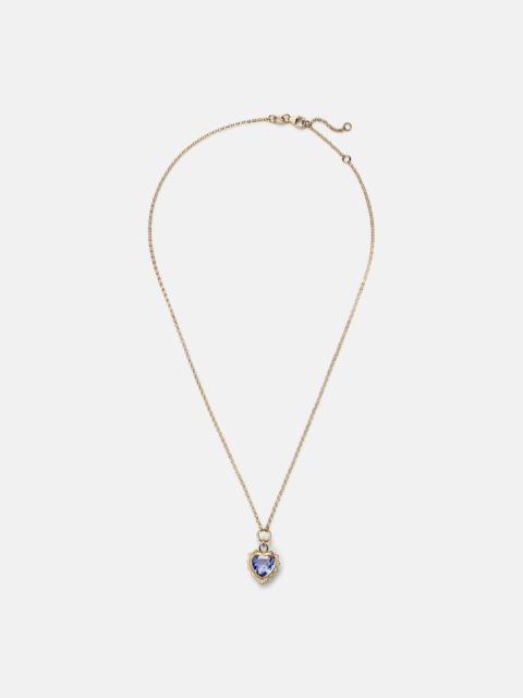 Gemstone Heart 18kt gold pendant necklace with tanzanite