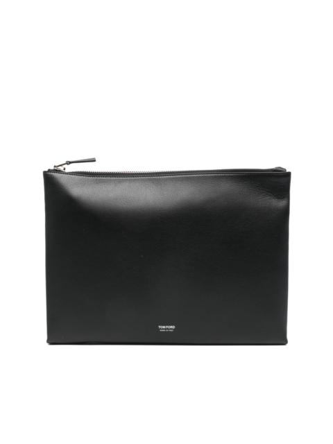 zip-fastening clutch bag