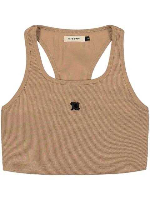 cropped M-patch tank top