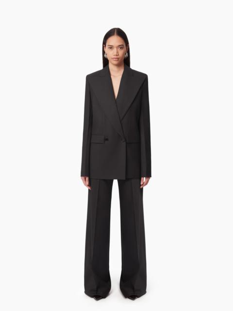 WIDE LEG WOOL GABARDINE PANTS
