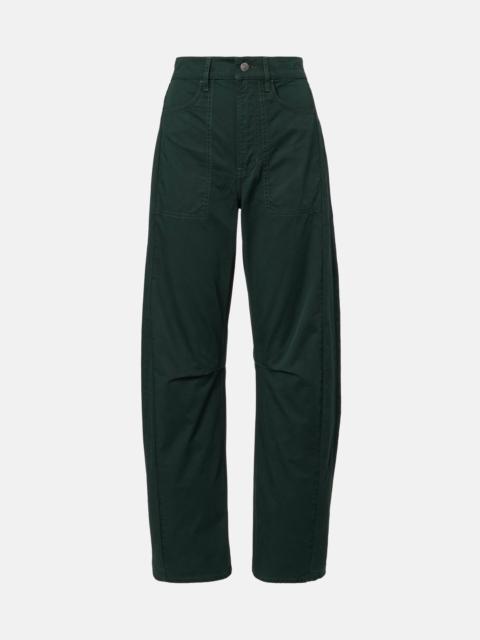 Sloan cotton twill barrel-leg pants