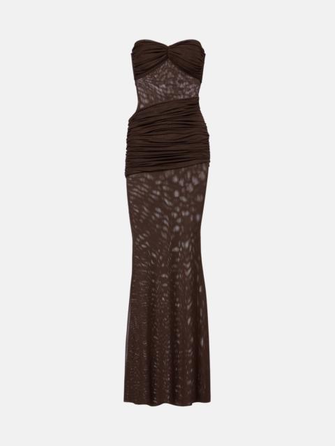 Erica ruched strapless maxi dress