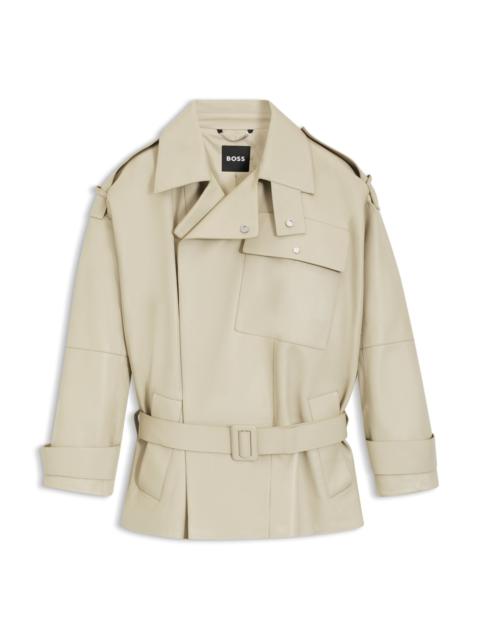SHORT TRENCH COAT IN LEATHER