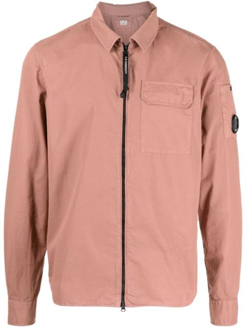 Lens-detail cotton shirt jacket