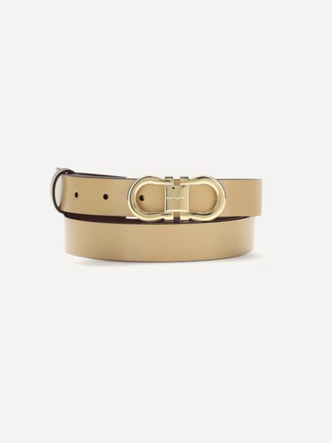 Adjustable and reversible Gancini leather Belt