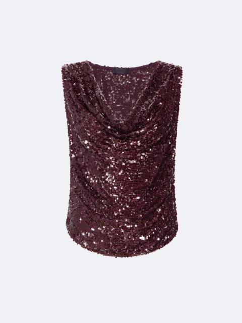 Sequin Cowl Neck Top