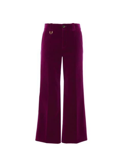 CROPPED BOOTCUT PANTS IN VELVET
