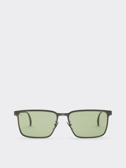 Ferrari sunglasses in graymetal with green crystal lenses